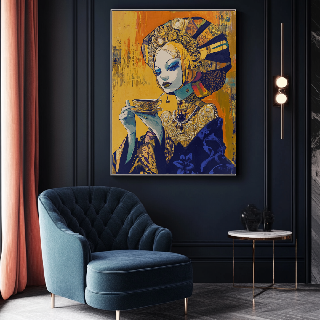 Colorful fortune teller digital art canvas print, 90x120cm, contemporary wall decor by My Store