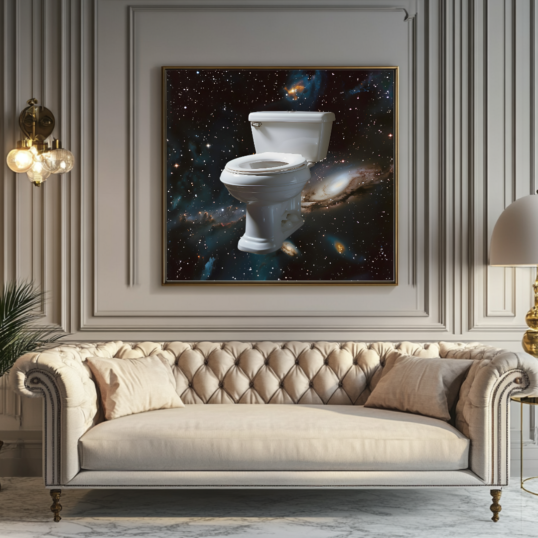 Astral Duchamp abstract digital art print on canvas, 120x120cm, featuring vibrant colors and contemporary design by My Store