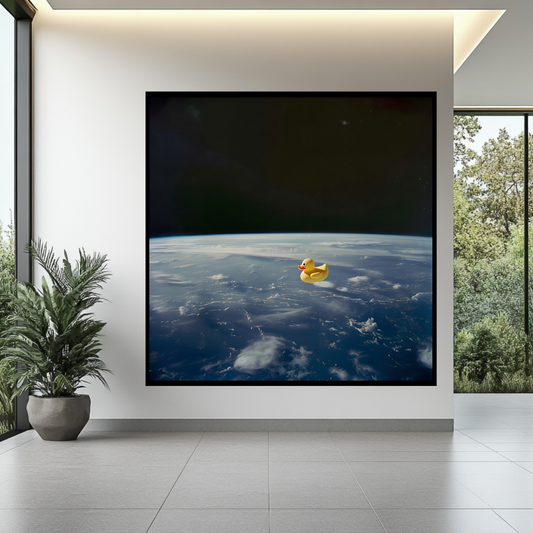 Colorful abstract digital art canvas print by My Store, 120x120cm, featuring vibrant shapes and patterns.