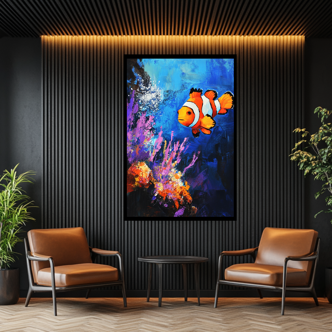 Coral-themed digital art print on canvas, featuring vibrant aquatic colors, 100x130cm, by My Store.