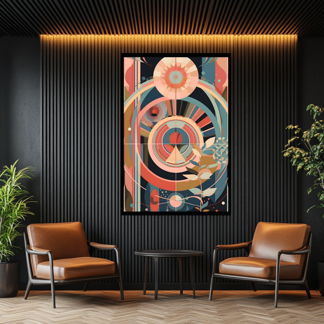 Abstract figure print inspired by famous artwork, vibrant colors, by My Store, perfect for new home gifts.