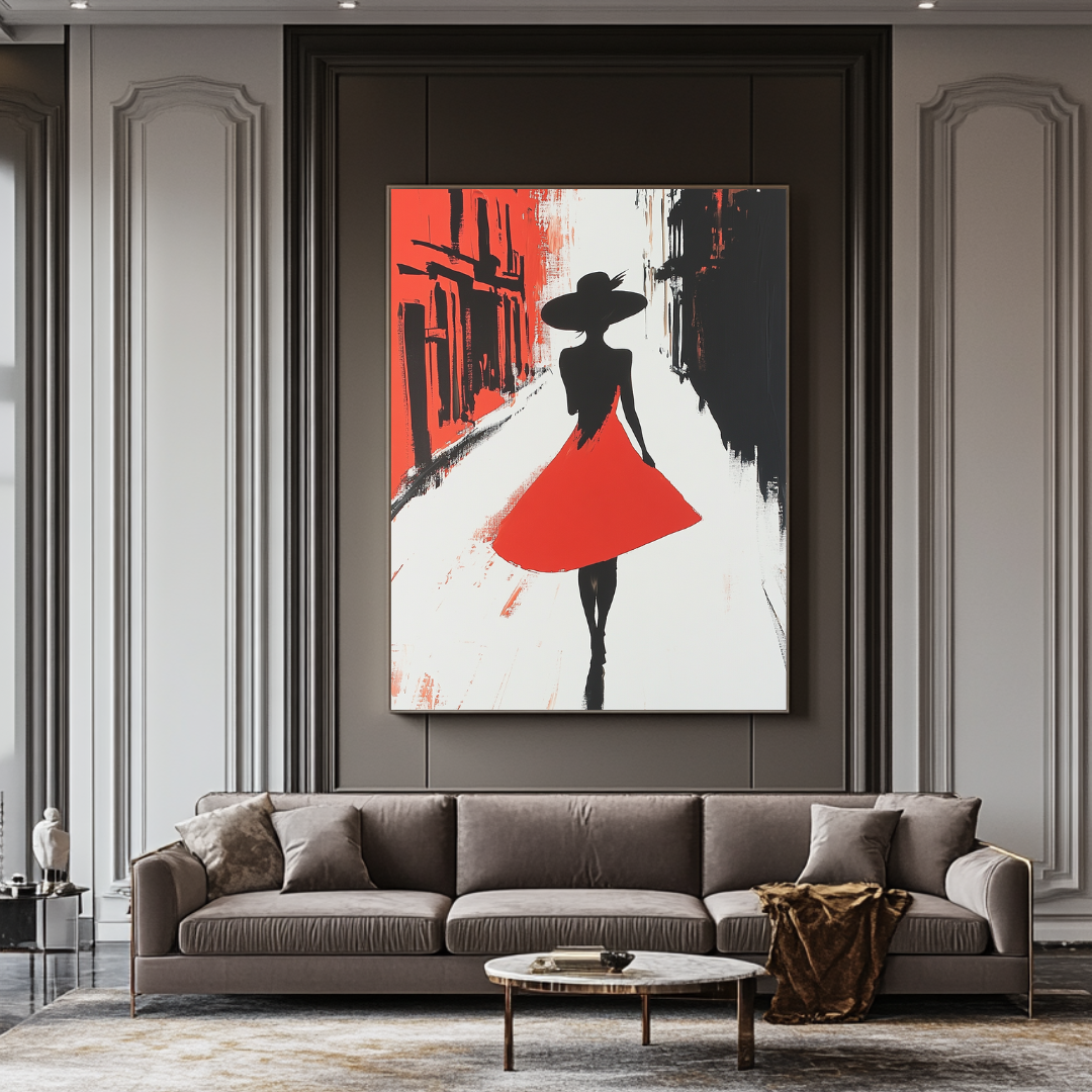 Female portrait digital art canvas print in vibrant colors, 90x120cm, by My Store for contemporary wall decor.