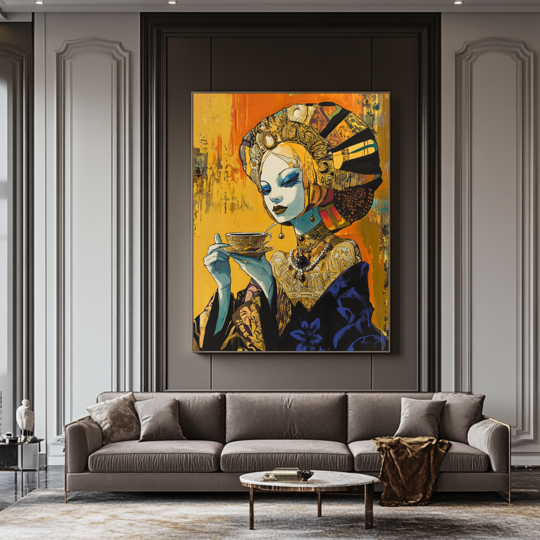 Colorful fortune teller digital art canvas print, 90x120cm, by My Store, featuring contemporary design.