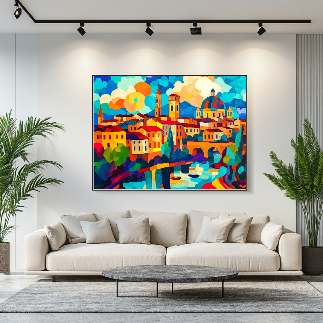 Budapest #2 Digital Canvas Print - Abstract Cityscape Wall Art 130x93cm