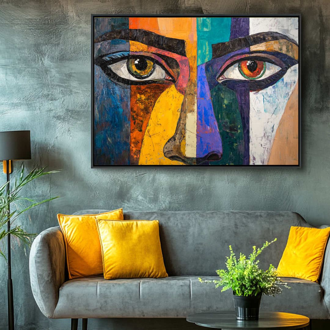 Charmed abstract canvas print featuring vibrant colors and fluid shapes, 130x93cm by My Store