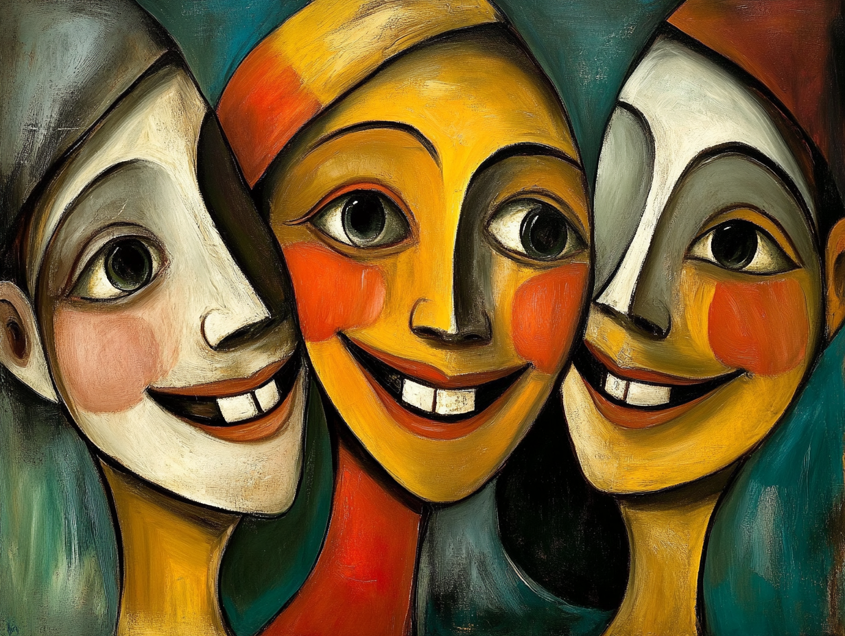 Abstract Tooth Fairy canvas print in vibrant colors, 130x93cm, by My Store, includes certificate.