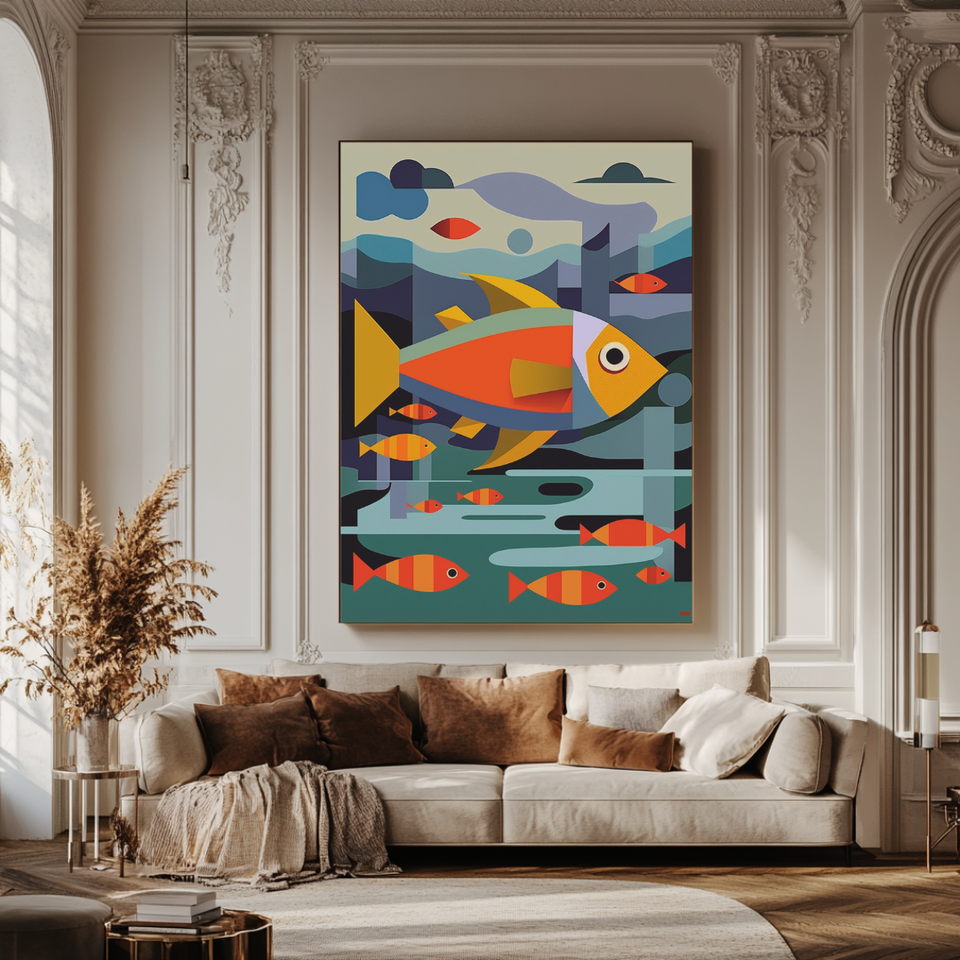 Colorful underwater scene print, 120 cm x 160 cm, by My Store, ideal for graduation or memorial gifts.