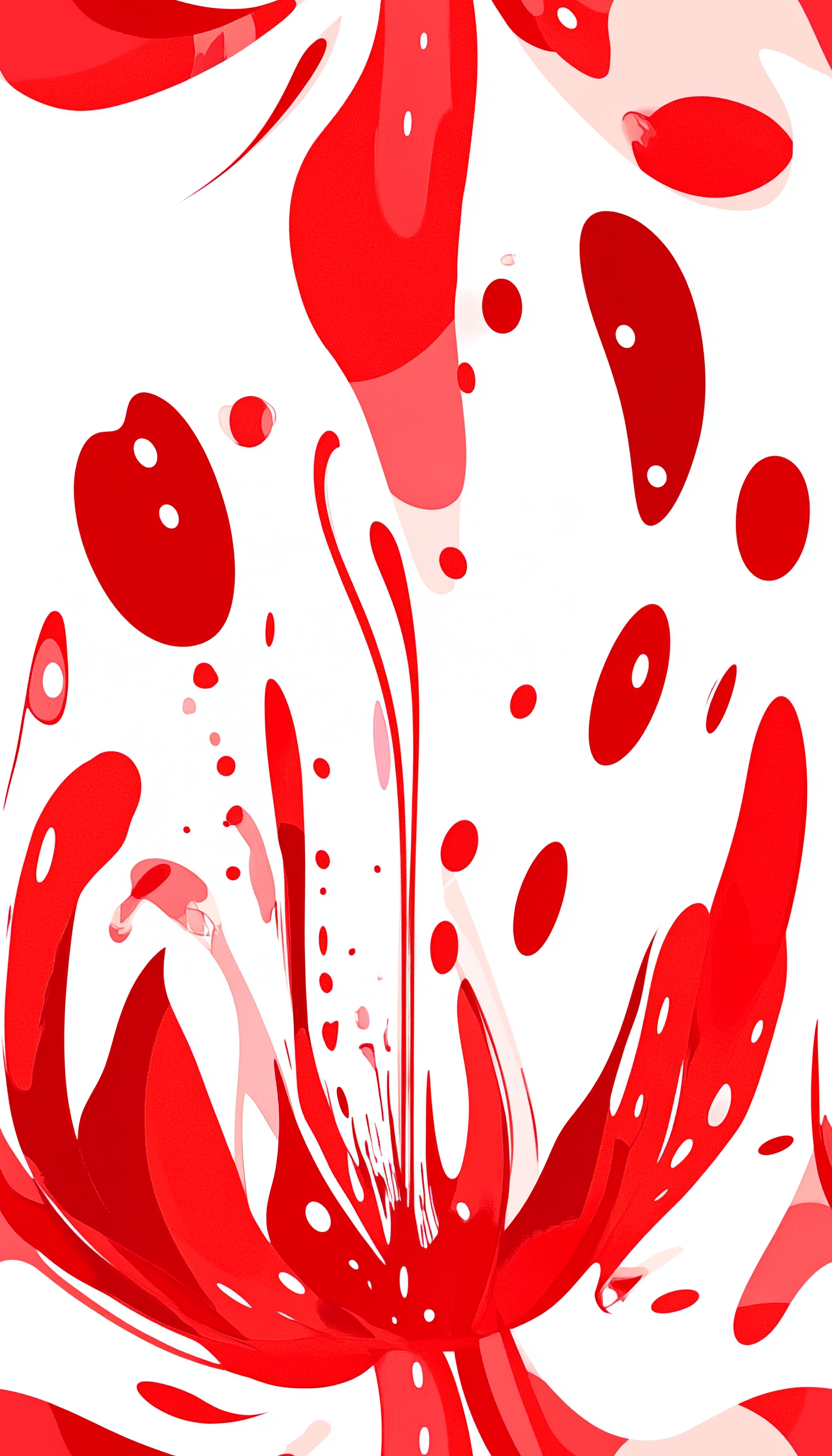 Large botanical canvas print featuring vibrant tulips in abstract style, 74x130cm by My Store