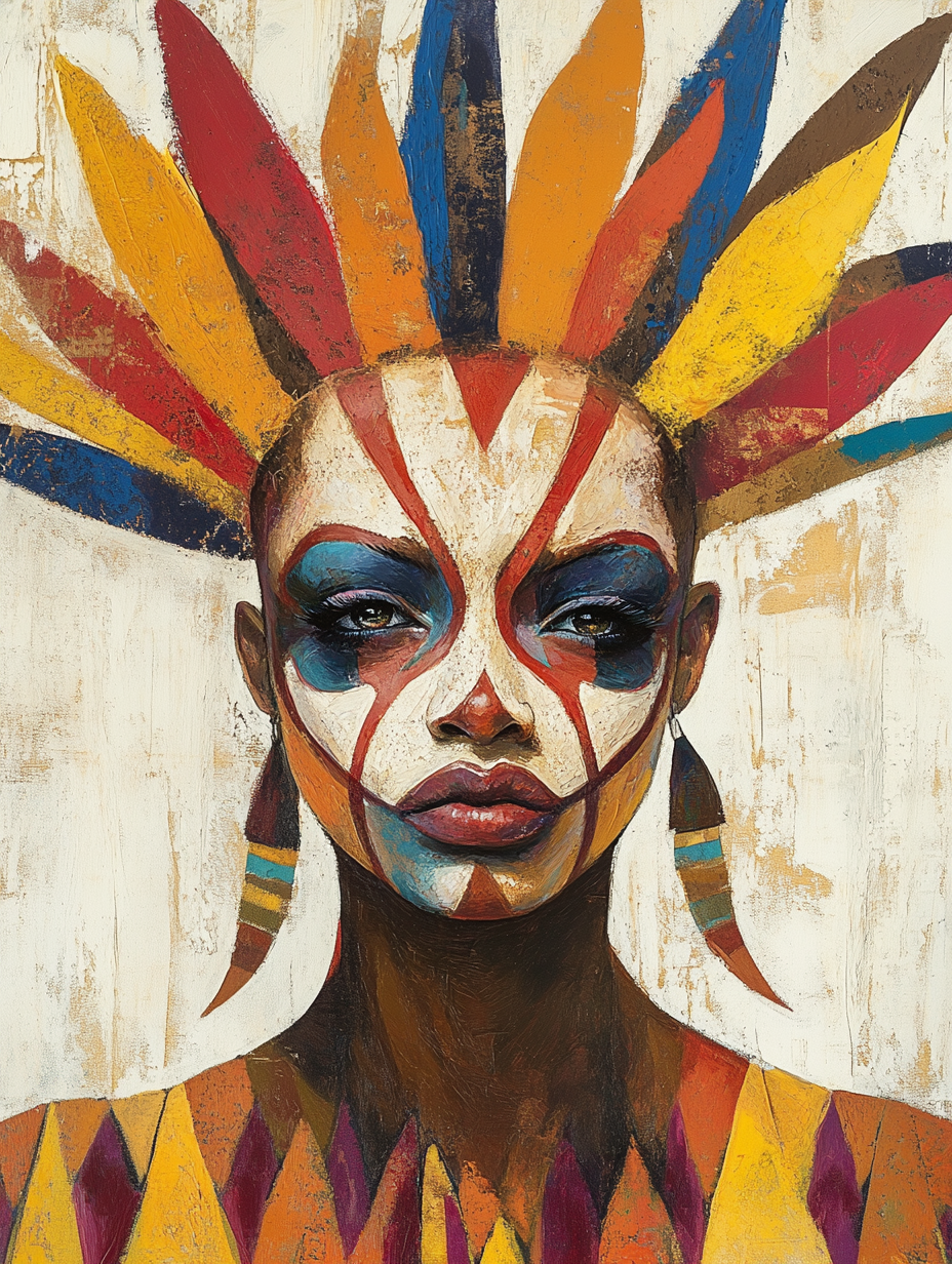 Patience Digital Art Canvas Print - Contemporary Portrait 90x120cm