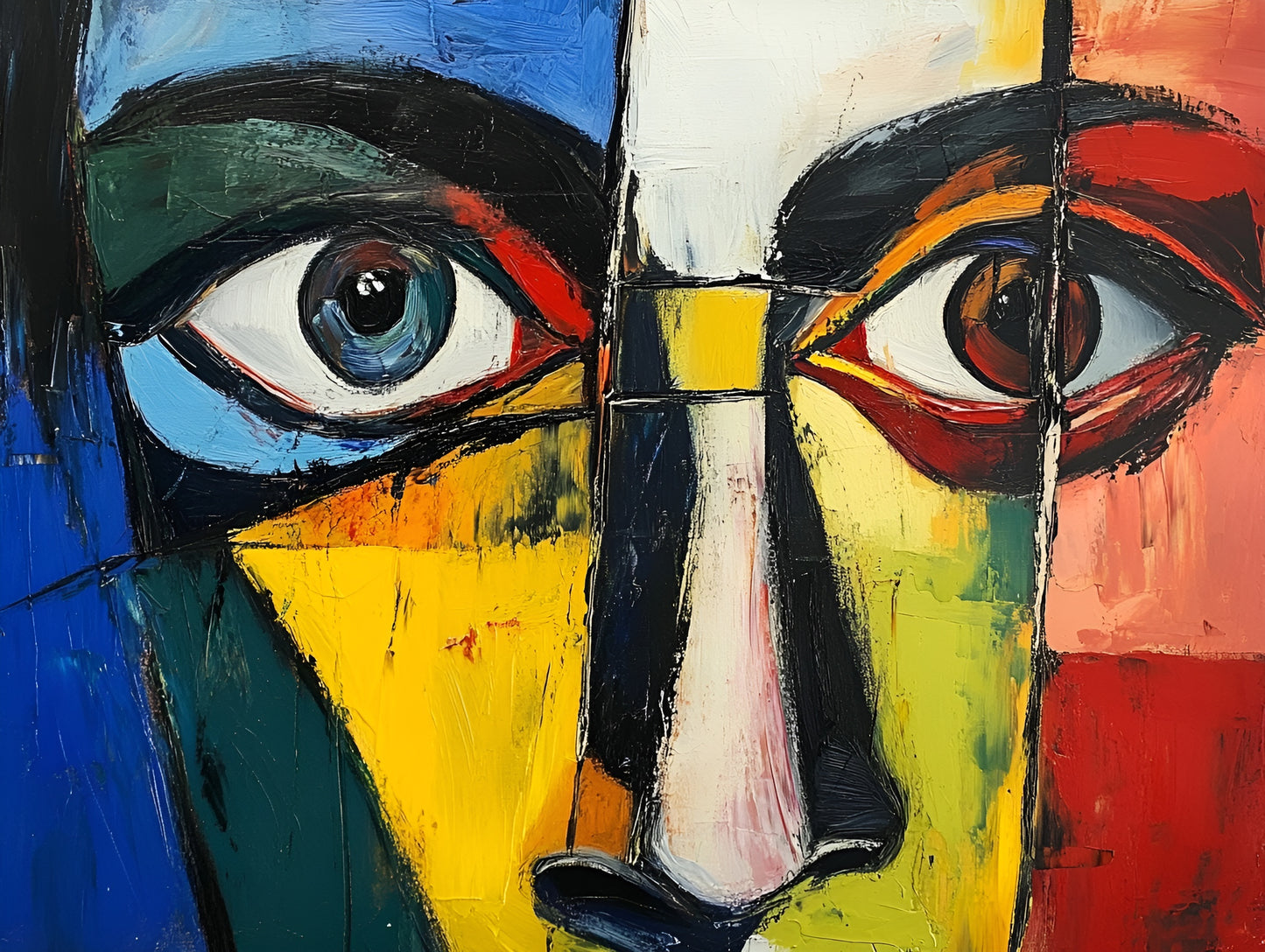 Abstract art print featuring a vibrant figure, ideal for celebrating milestones like a 50th birthday or job promotion.