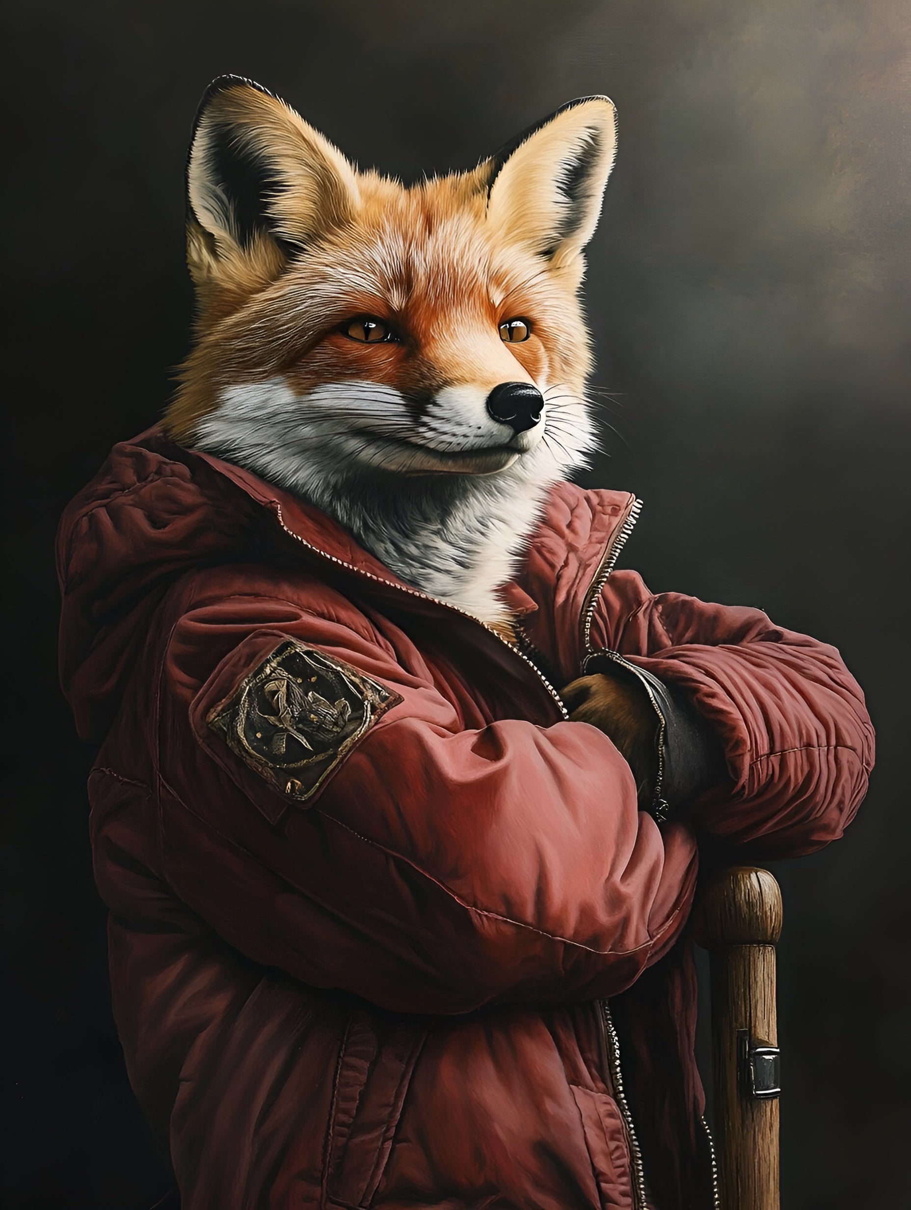 Fox portrait canvas wall art featuring vibrant colors and anthropomorphic design by My Store