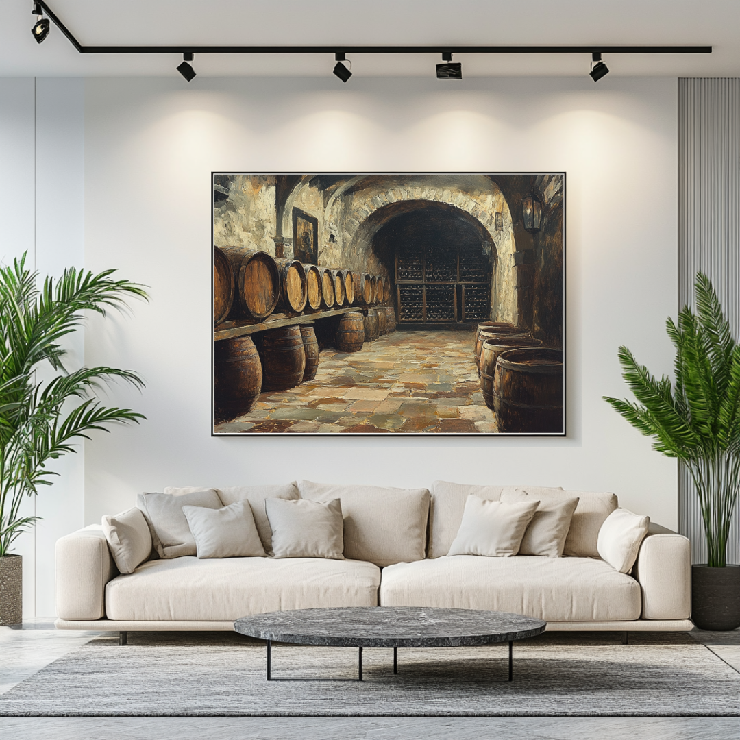 Colorful Down Under bar scene canvas print by My Store, featuring vibrant Australian art in a 130x93cm giclée format.