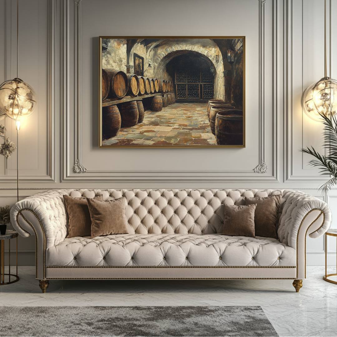 Colorful digital art canvas print of a lively Australian bar scene by My Store, measuring 130x93cm.