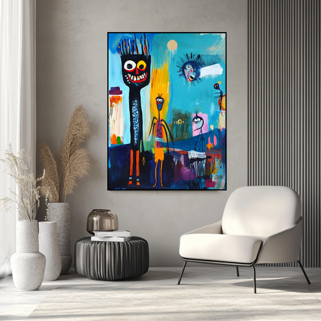 Best Friends digital art print on 365gsm canvas, 90x120cm, perfect for bedroom wall decor from My Store.