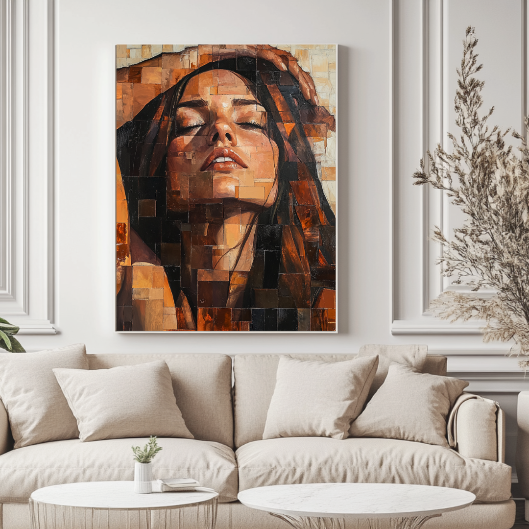 Large contemporary canvas art print featuring sunbathing figures in vibrant colors by My Store