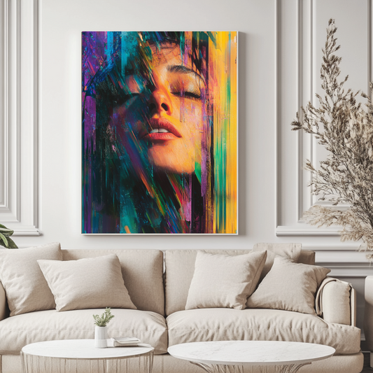 Colorful contemporary canvas art print featuring female figures by My Store
