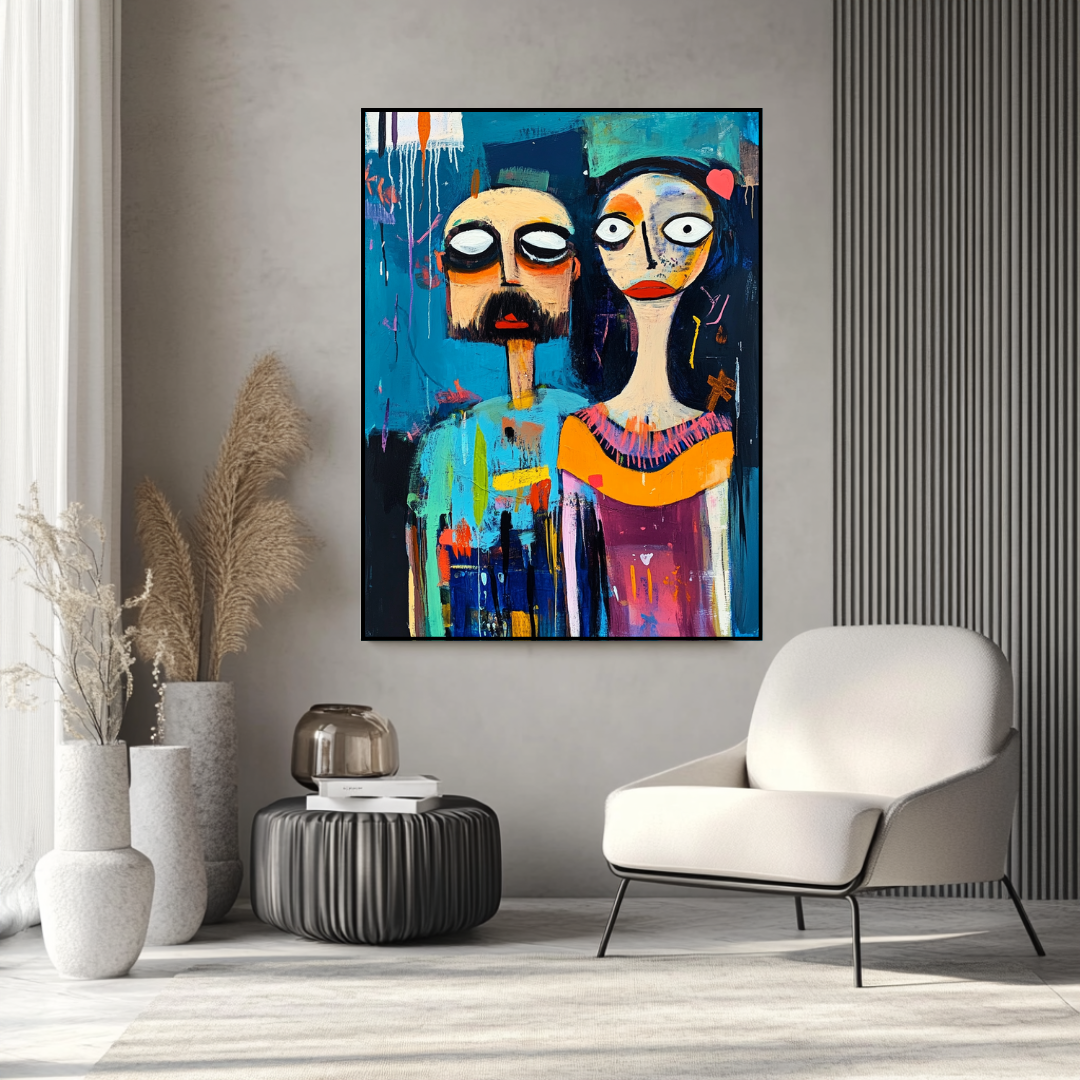 Contemporary digital art print featuring a pastoral scene in soft colors by My Store