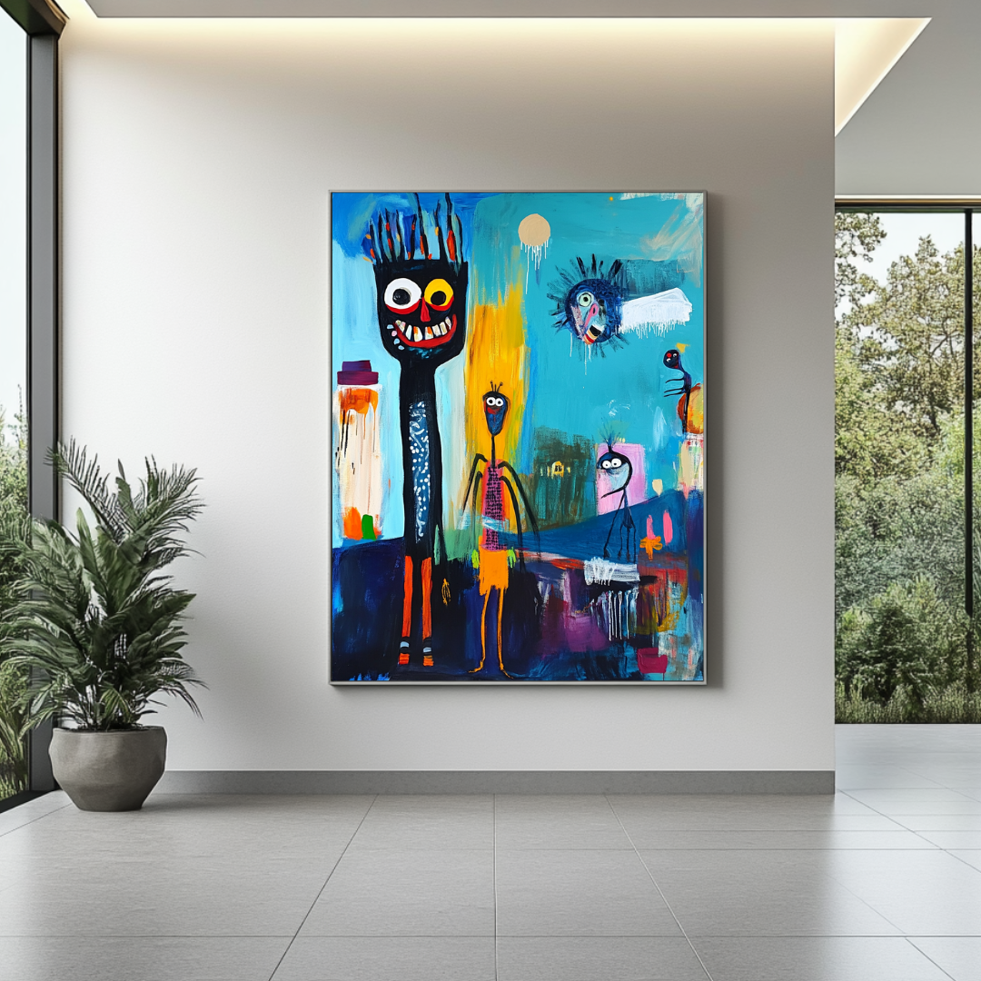 Best Friends digital art print on 365gsm canvas, 90x120cm, perfect for bedroom wall decor by My Store.
