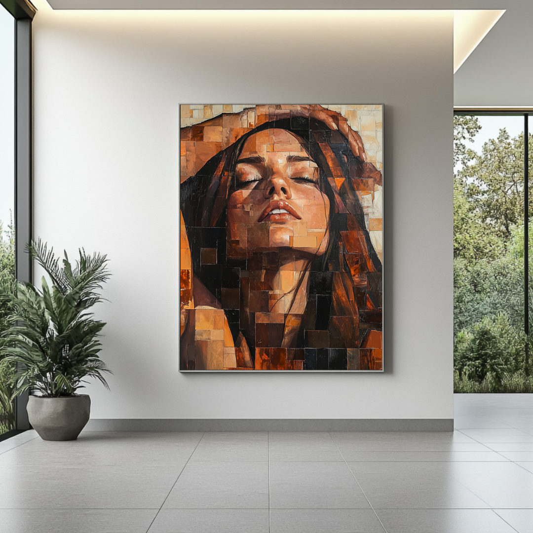 Sunbathing Squared Canvas Art Print - Large Contemporary Wall Art