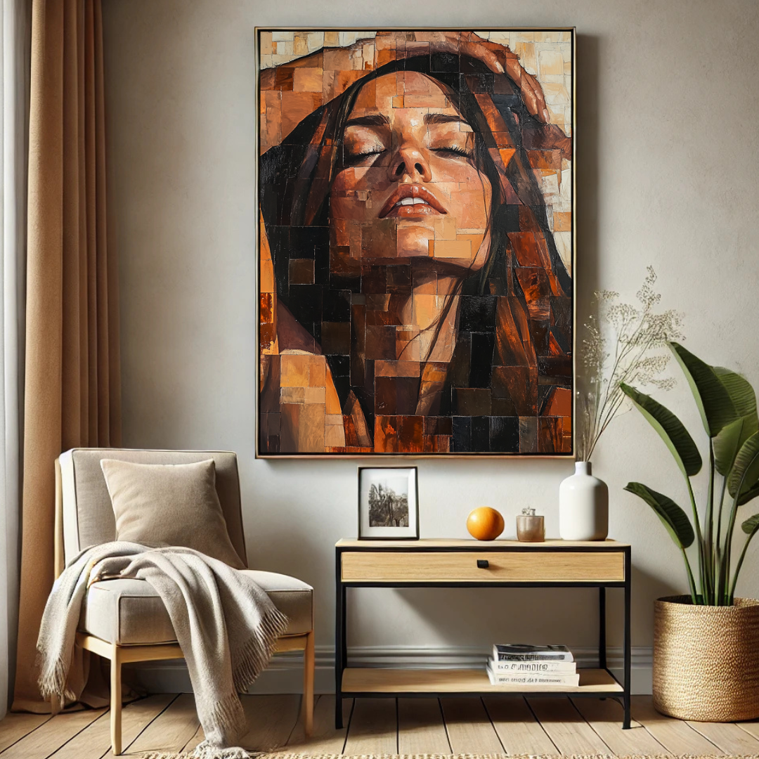 Sunbathing Squared Canvas Art Print - Large Contemporary Wall Art