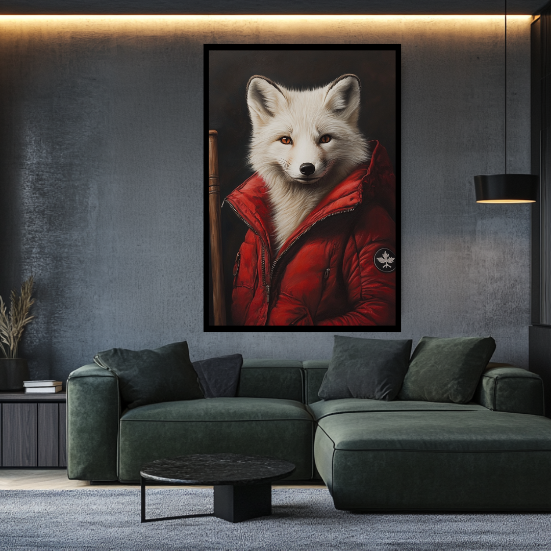 Anthropomorphic animal portrait print featuring a whimsical explorer in vibrant colors by My Store