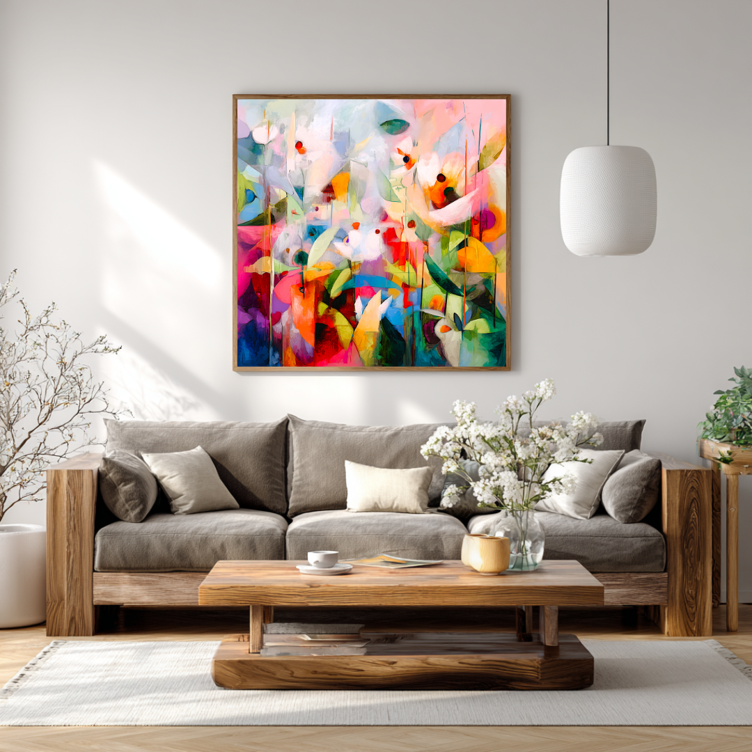 Garden - Digital Art Canvas Print - 120x120cm