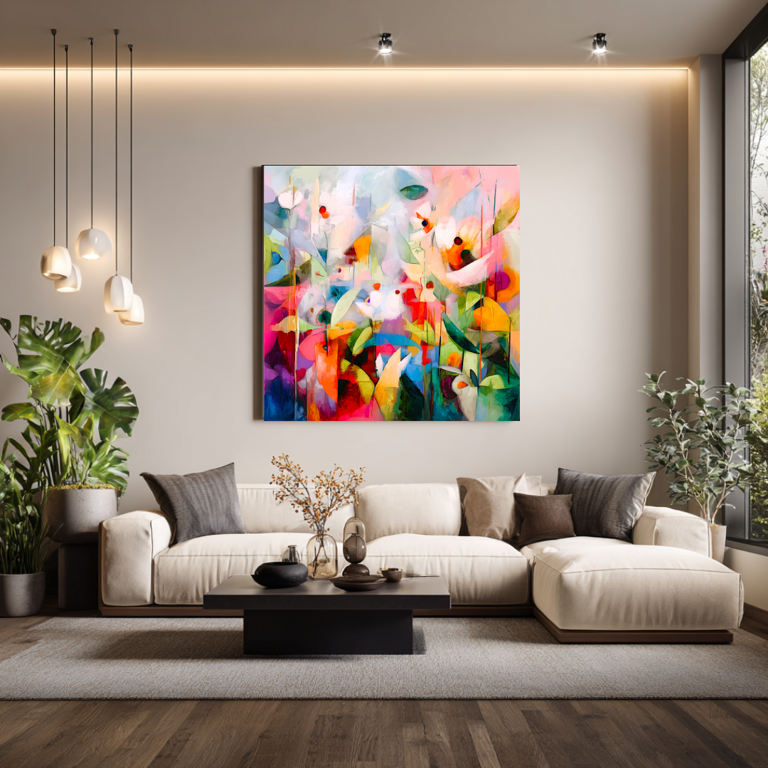 Garden - Digital Art Canvas Print - 120x120cm