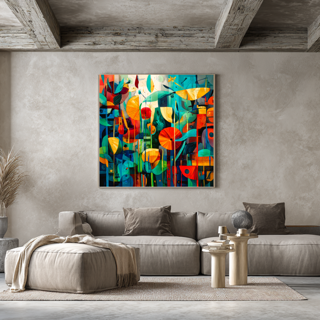 Forest - Digital Art Canvas Print - 120x120cm