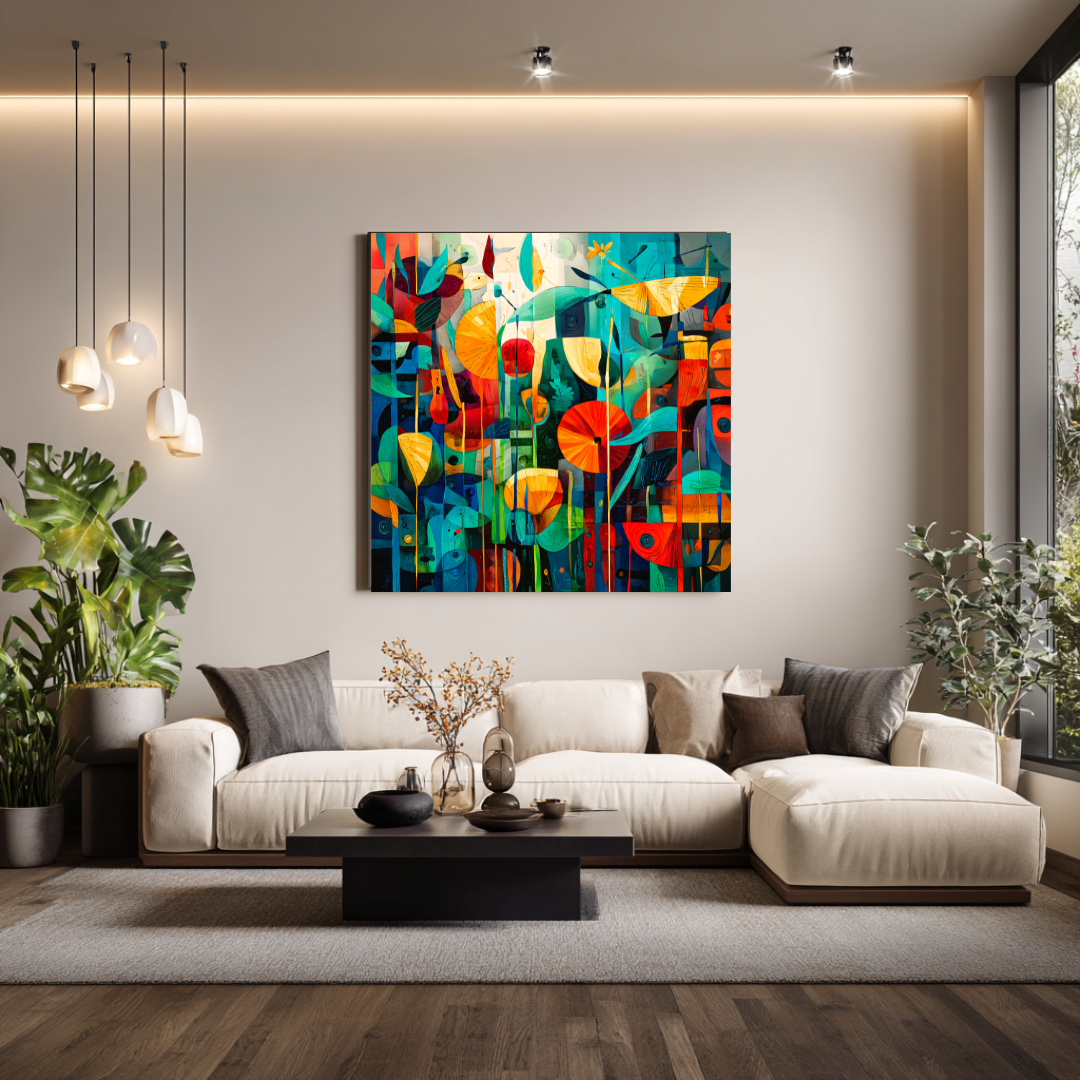 Forest - Digital Art Canvas Print - 120x120cm