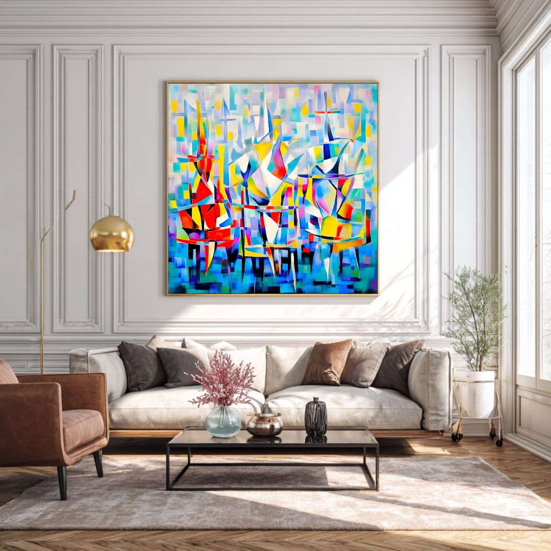 Arlequin - Digital Art Canvas Print - 120x120cm