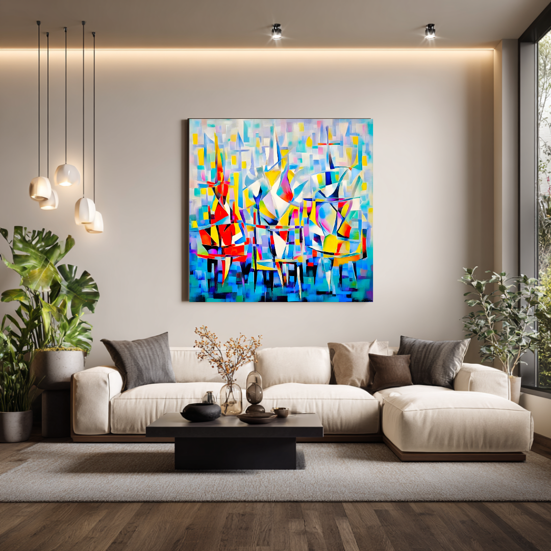 Arlequin - Digital Art Canvas Print - 120x120cm