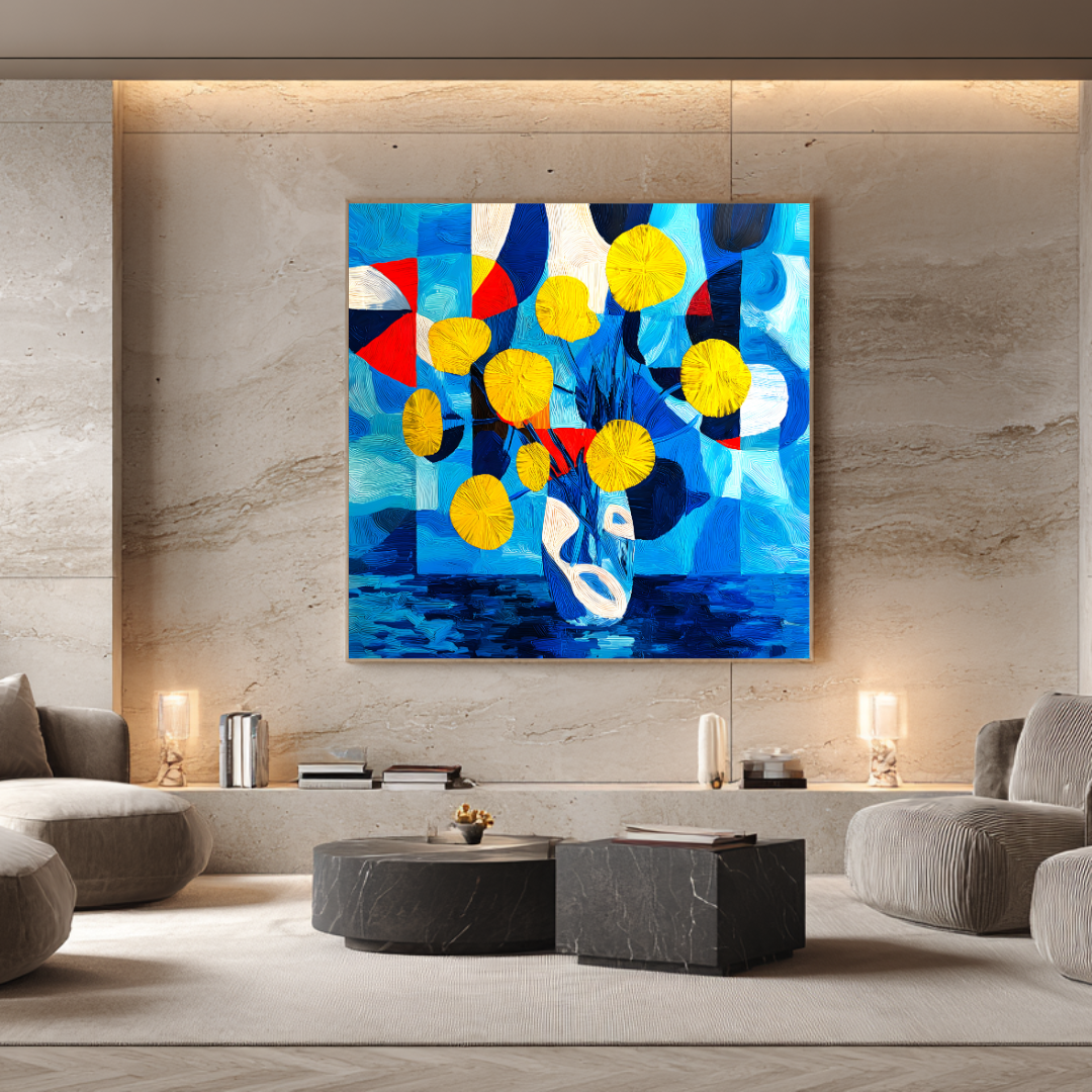 Flowers Abstract - Digital Art Canvas Print - 120x120cm