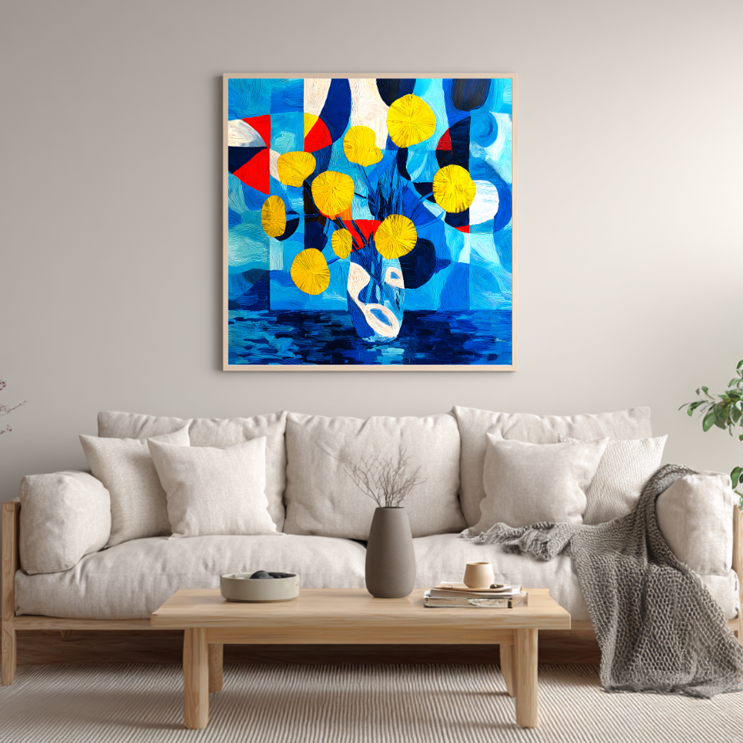 Flowers Abstract - Digital Art Canvas Print - 120x120cm