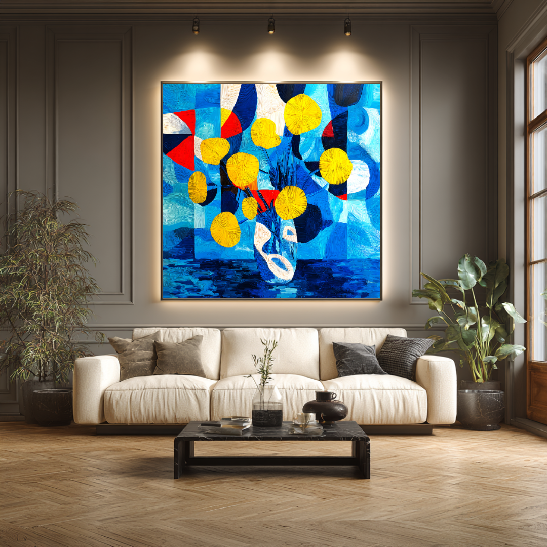 Flowers Abstract - Digital Art Canvas Print - 120x120cm