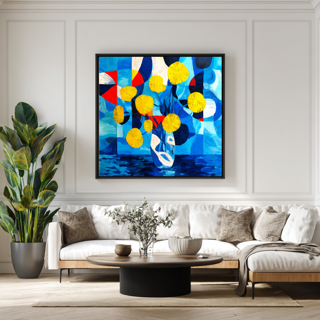 Flowers Abstract - Digital Art Canvas Print - 120x120cm