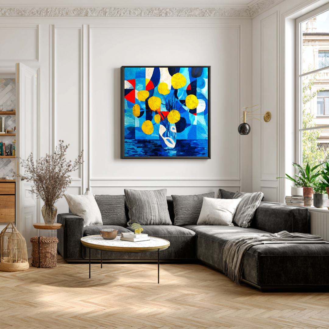 Flowers Abstract - Digital Art Canvas Print - 120x120cm