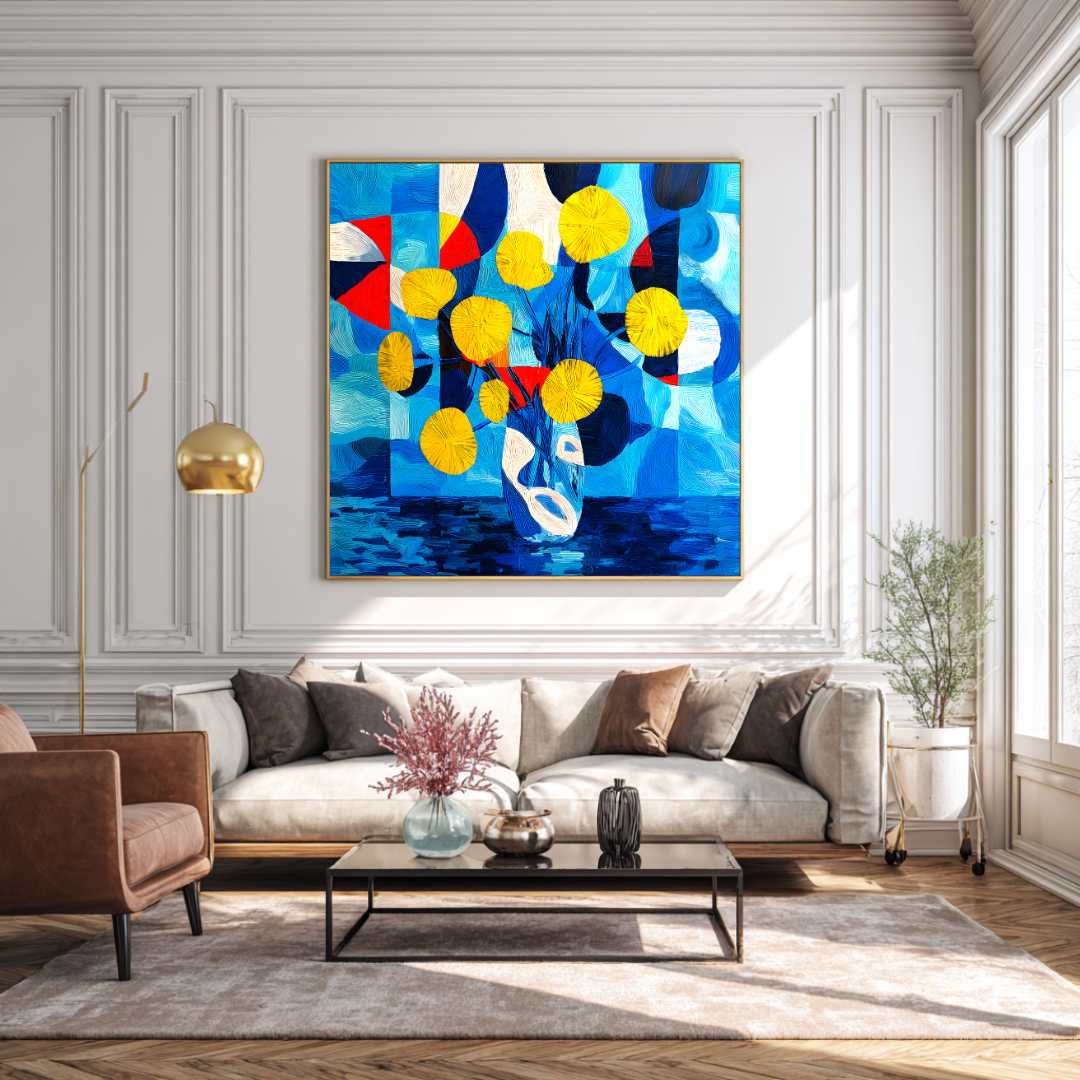 Flowers Abstract - Digital Art Canvas Print - 120x120cm