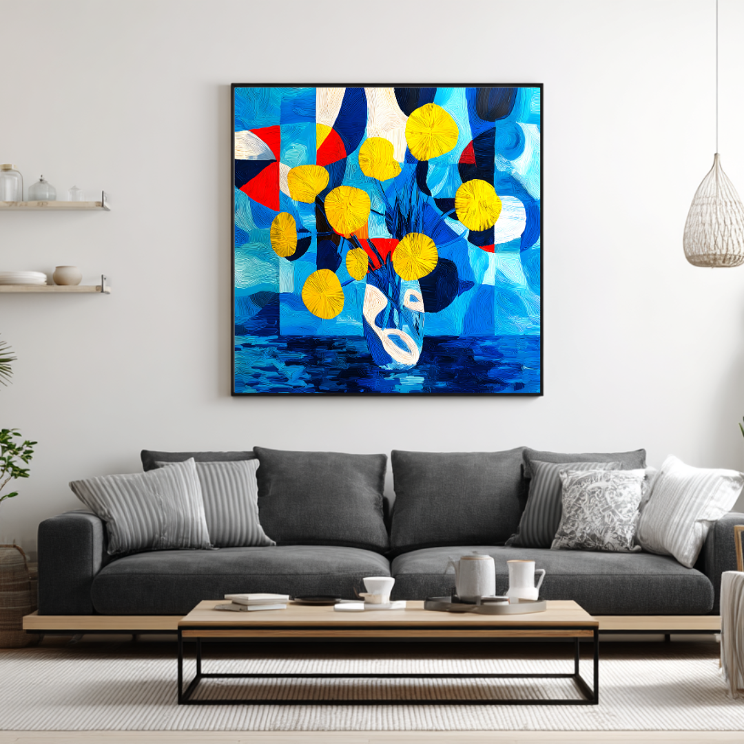 Flowers Abstract - Digital Art Canvas Print - 120x120cm