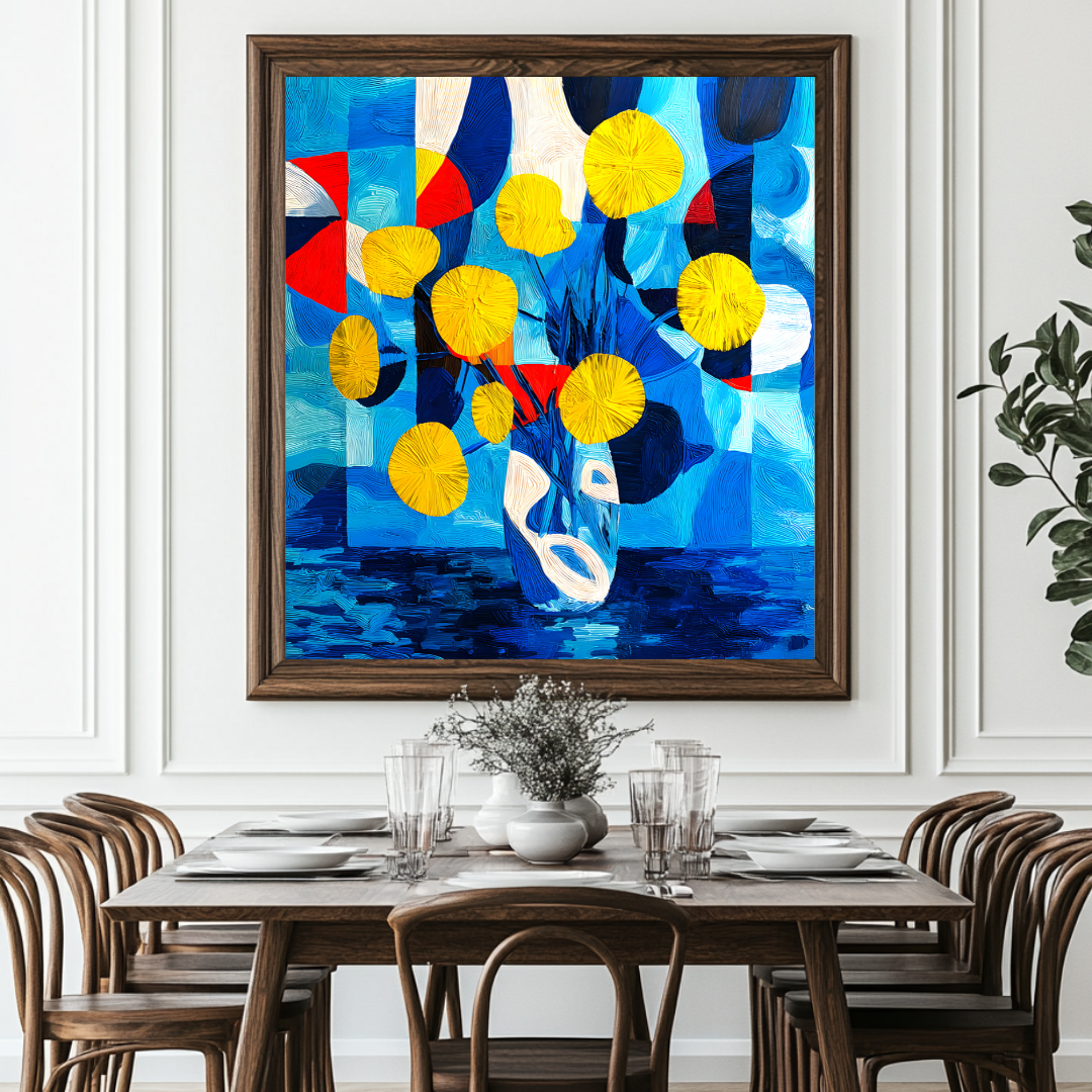 Flowers Abstract - Digital Art Canvas Print - 120x120cm
