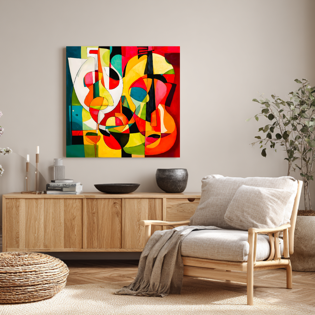 Violins - Digital Art Canvas Print - 120x120cm