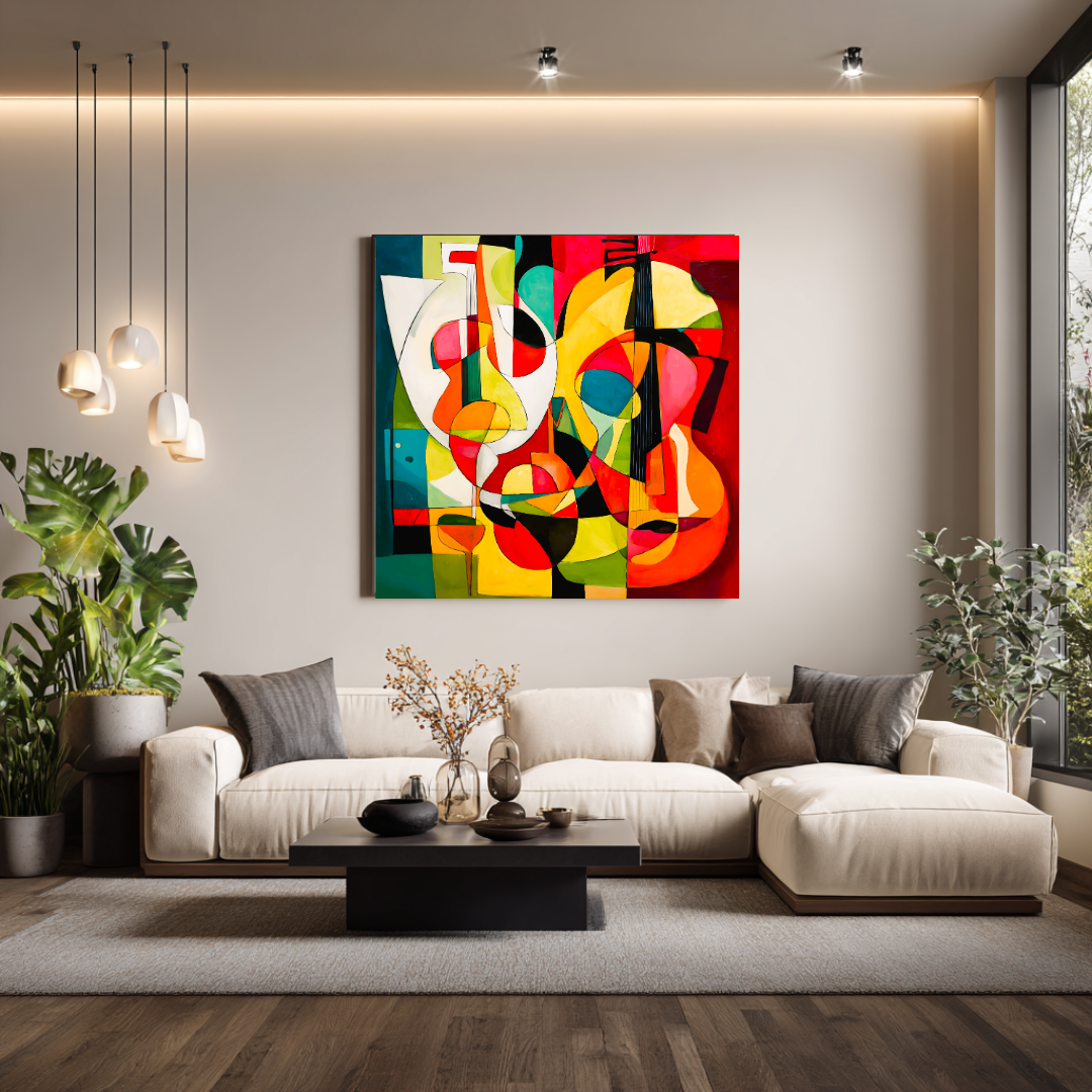 Violins - Digital Art Canvas Print - 120x120cm