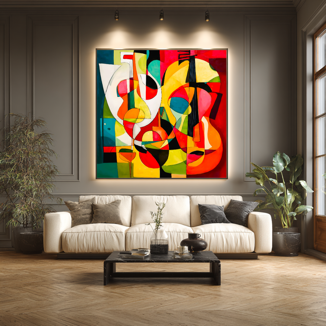 Violins - Digital Art Canvas Print - 120x120cm