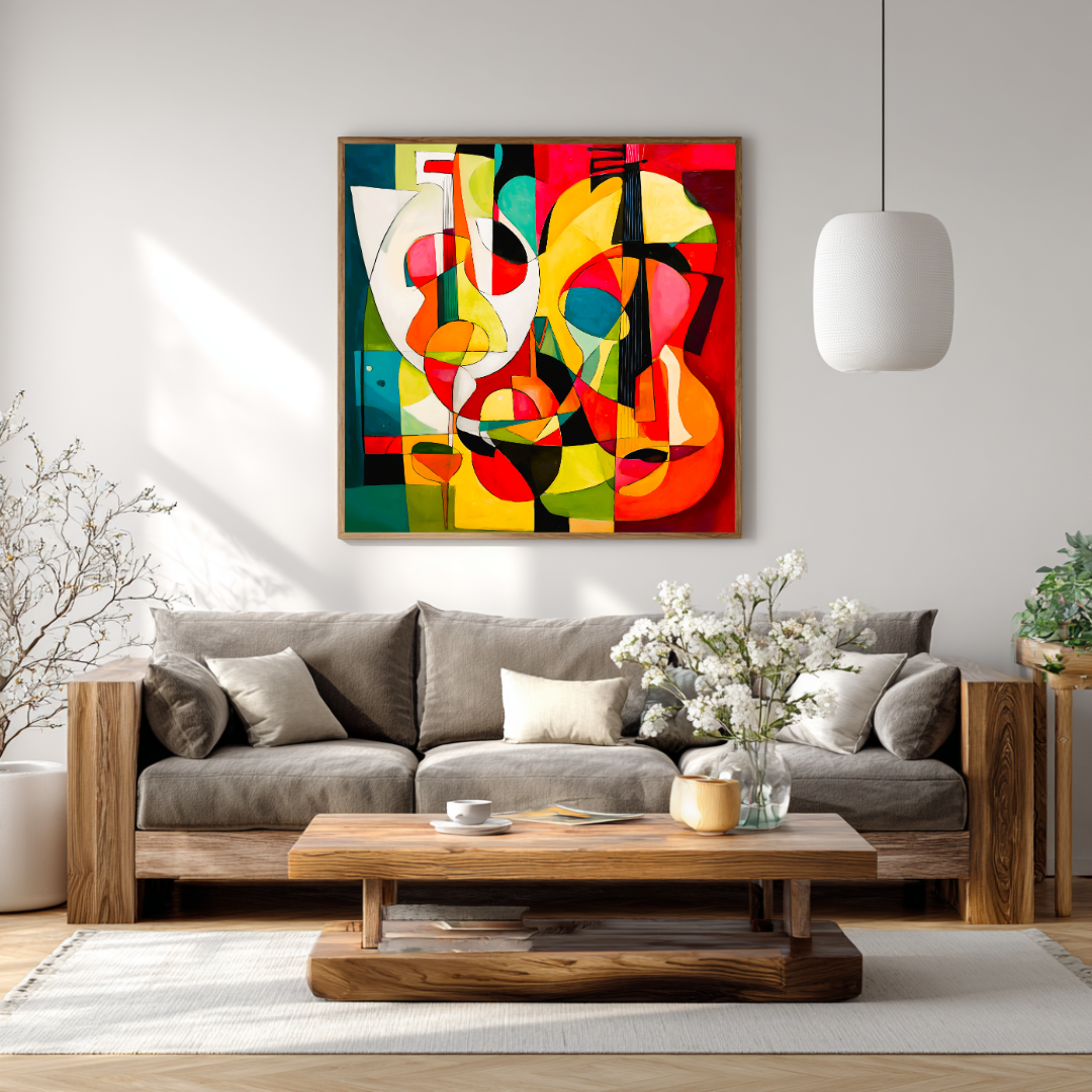 Violins - Digital Art Canvas Print - 120x120cm