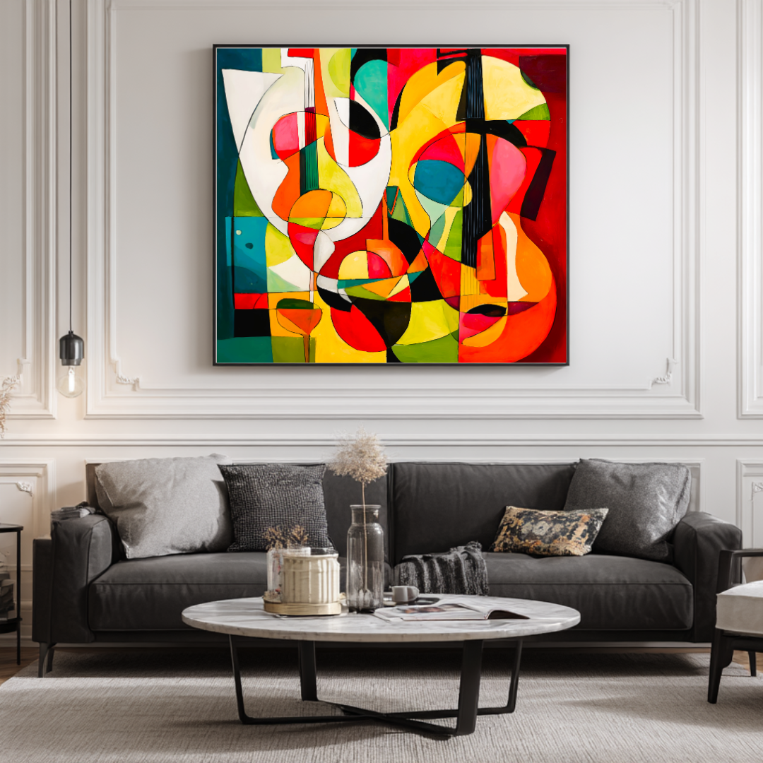 Violins - Digital Art Canvas Print - 120x120cm