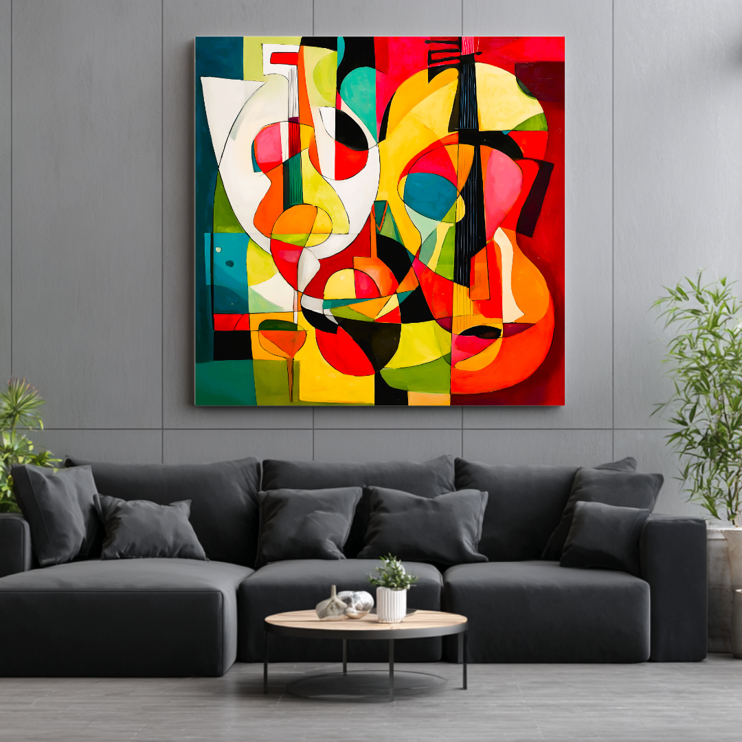 Violins - Digital Art Canvas Print - 120x120cm
