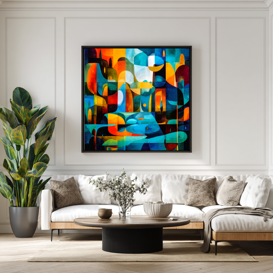 Rainy Night - Digital Art Canvas Print - 120x120cm