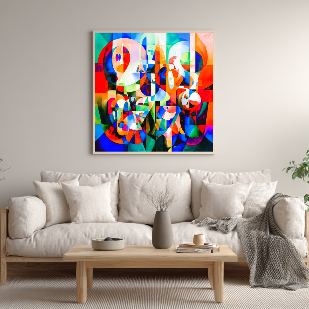 Chameleon - Digital Art Canvas Print - 120x120cm