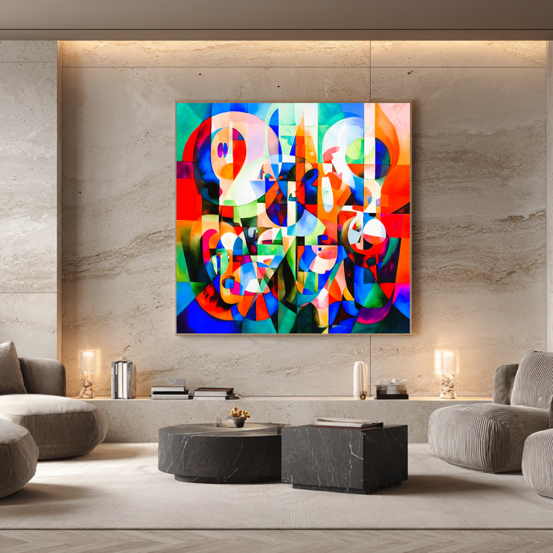 Chameleon - Digital Art Canvas Print - 120x120cm