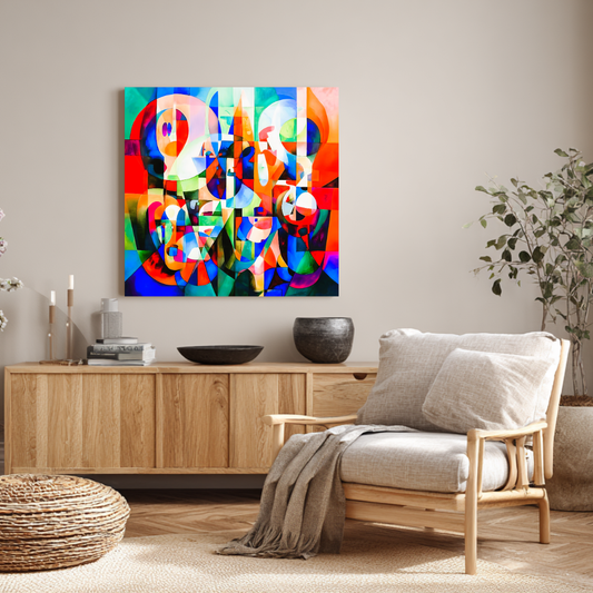Chameleon - Digital Art Canvas Print - 120x120cm