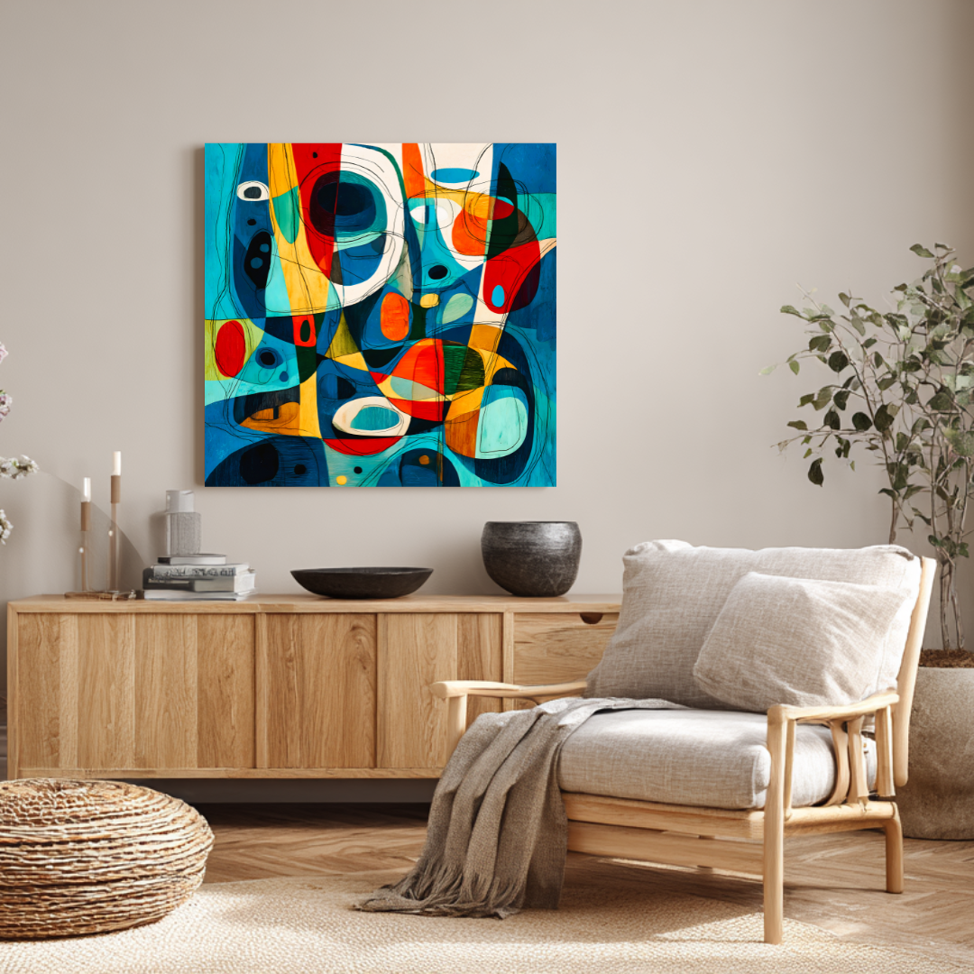Lake - Digital Art Canvas Print - 120x120cm